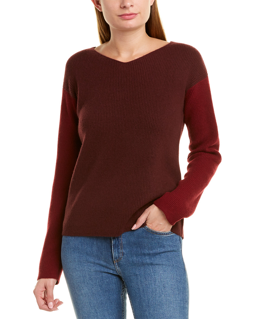 Vince Colorblocked Wool & Cashmere-Blend Sweater Women's Red L | eBay
