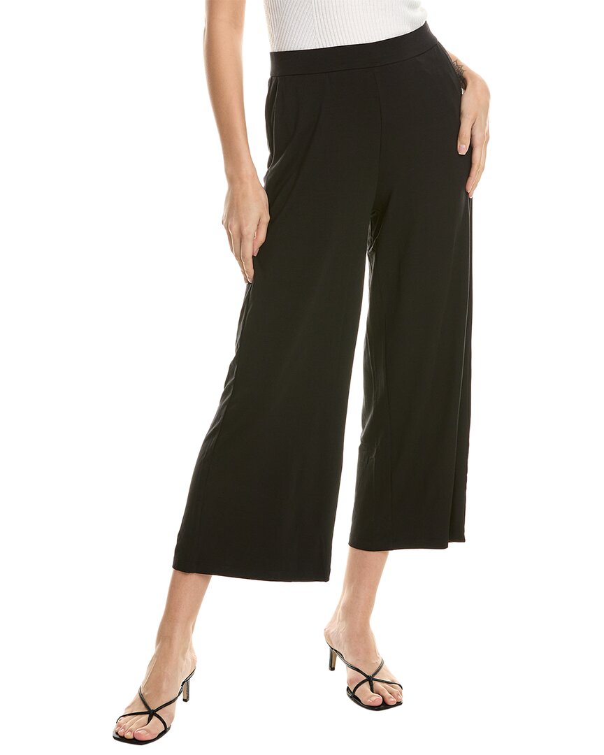 Shop Eileen Fisher Cropped Wide Leg Pant In Black