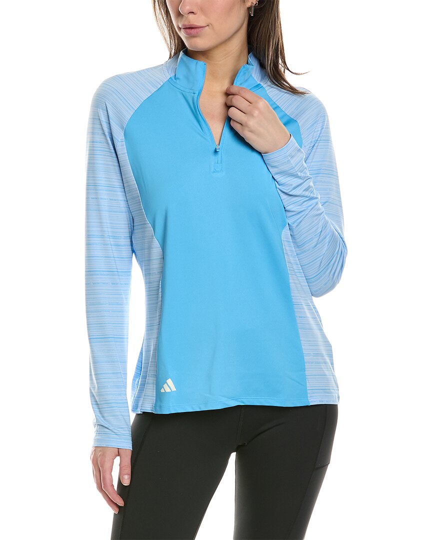 Shop Adidas Originals Adidas Ult Solid 1/4-zip Pullover In Blue