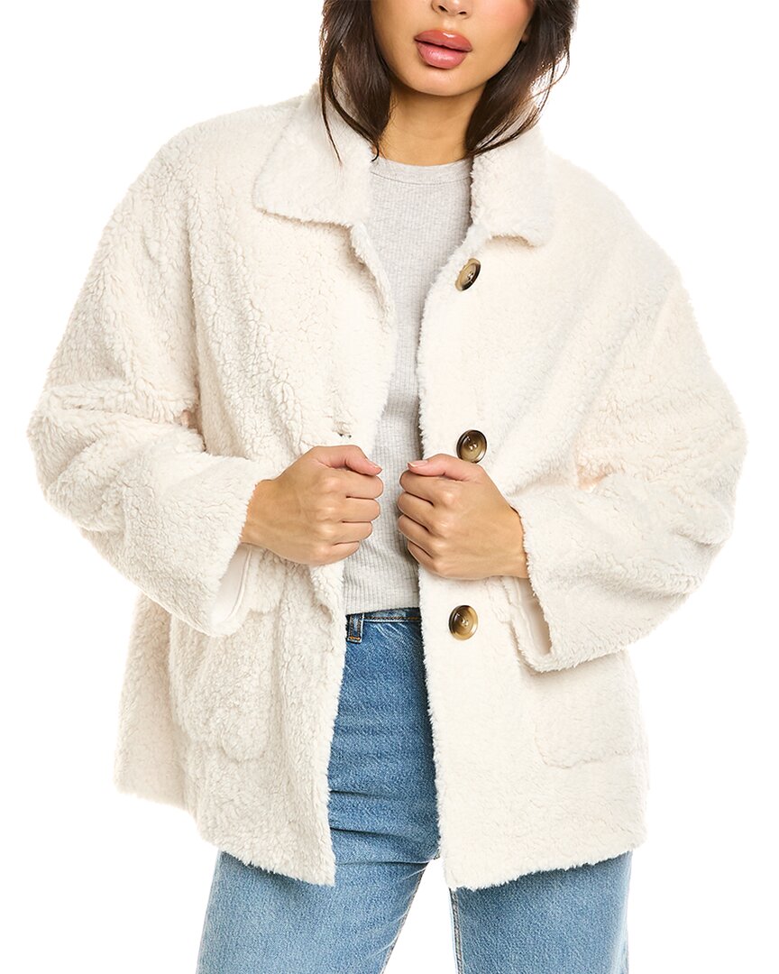 Shop Unreal Fur Seashell Jacket In White