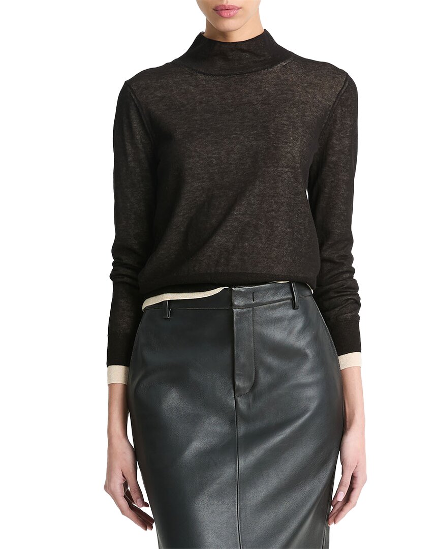 Vince Double Layer Mock Neck Sweater