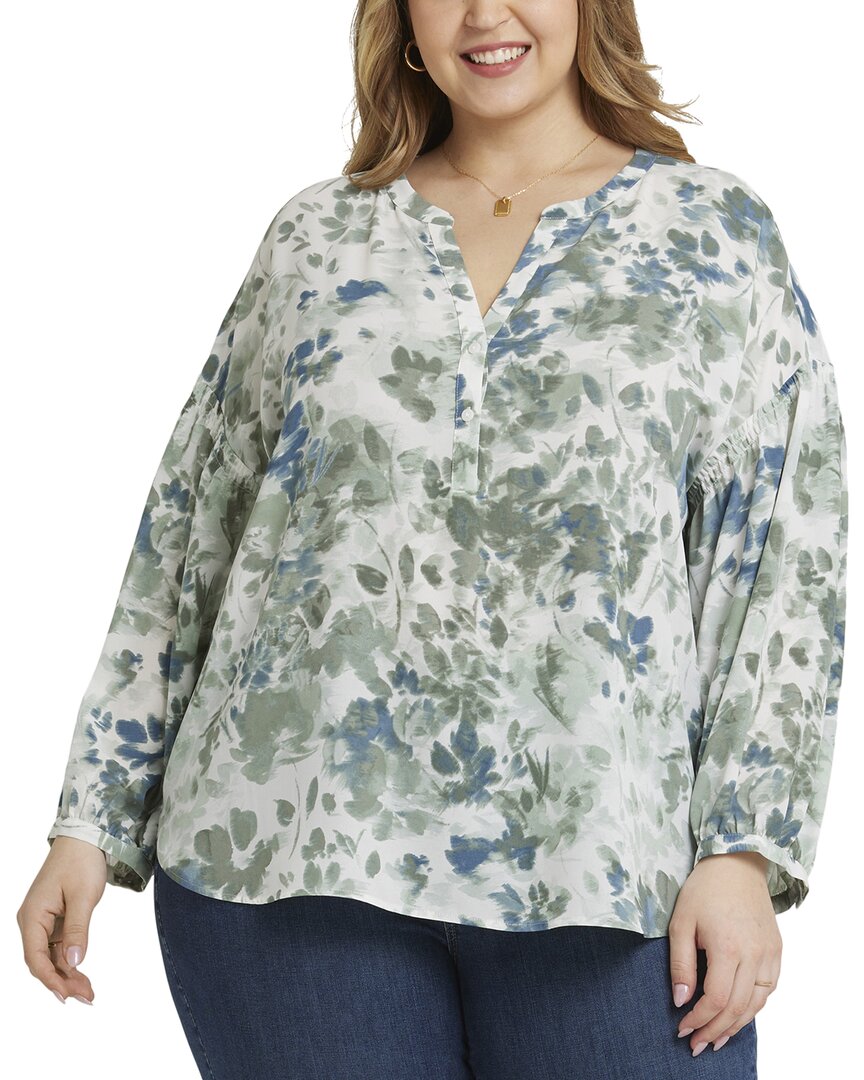 Nydj Plus Size Paulina Peasant Blouse Long Sleeve Top