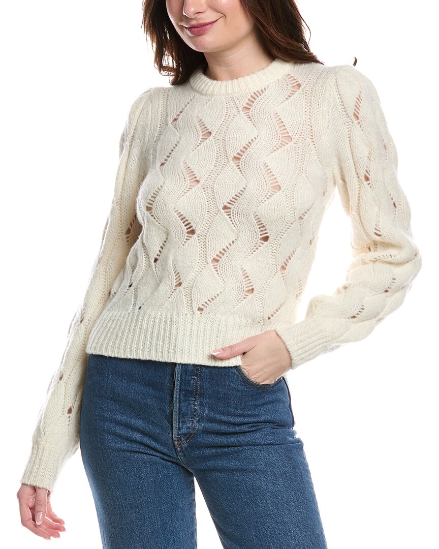 Rebecca Taylor Alpaca Chainette Wool & Alpaca-blend Sweater In White
