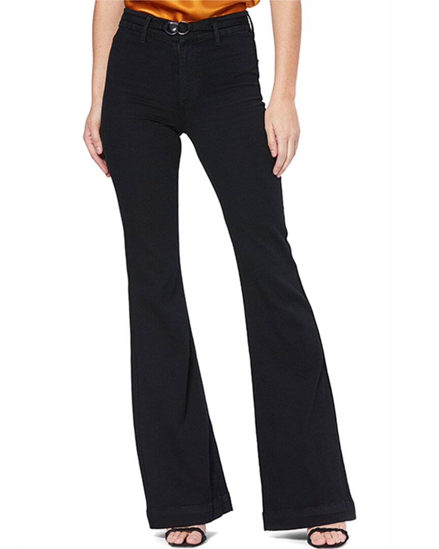 Paige Clean Front Genevieve Wide Flare Pant In Black