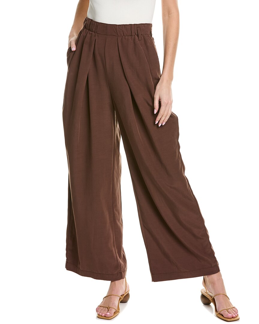 Free People Nothin To Say Pleated Trouser In Brown