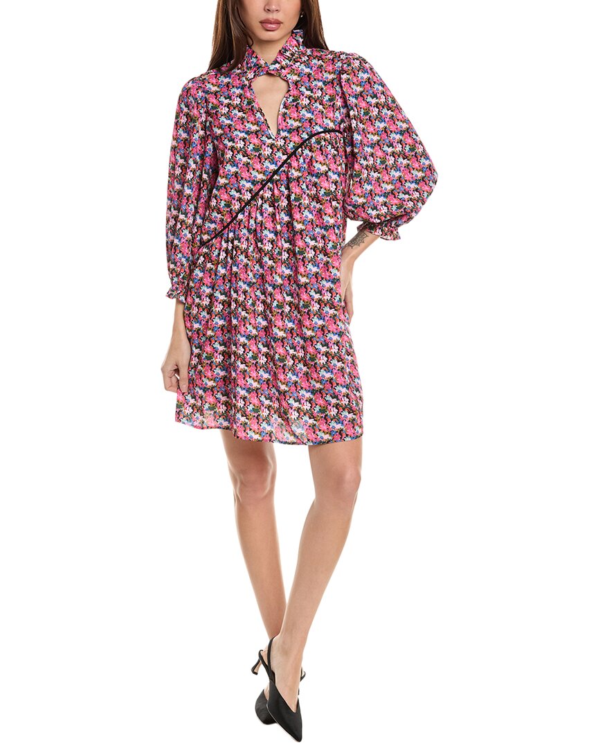 Crosby By Mollie Burch Story Dress In Art In Bloom Micro In Pink