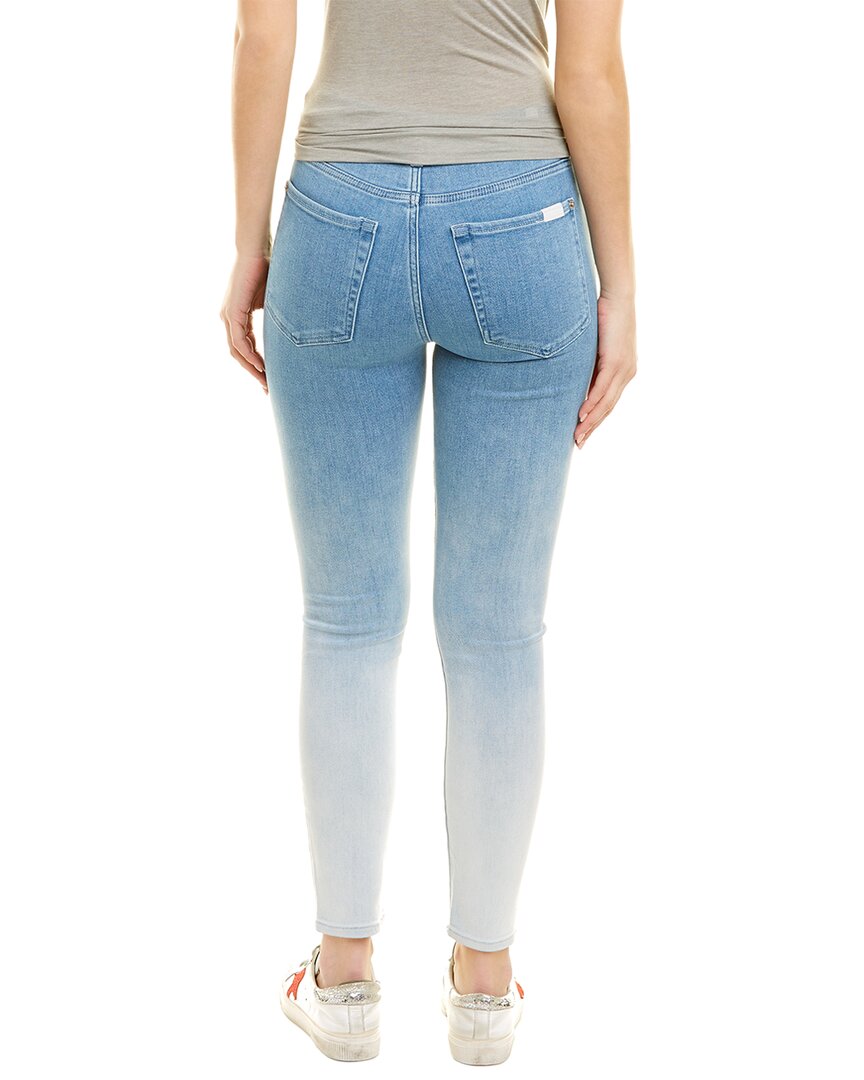 7 For All Mankind Ombre Sunstripe High-rise Ankle Skinny Jean In Blue