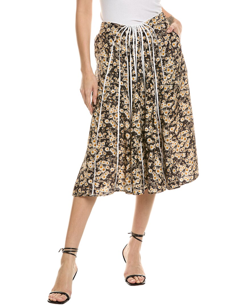 Stella Mccartney Annie Silk Midi Skirt In Black