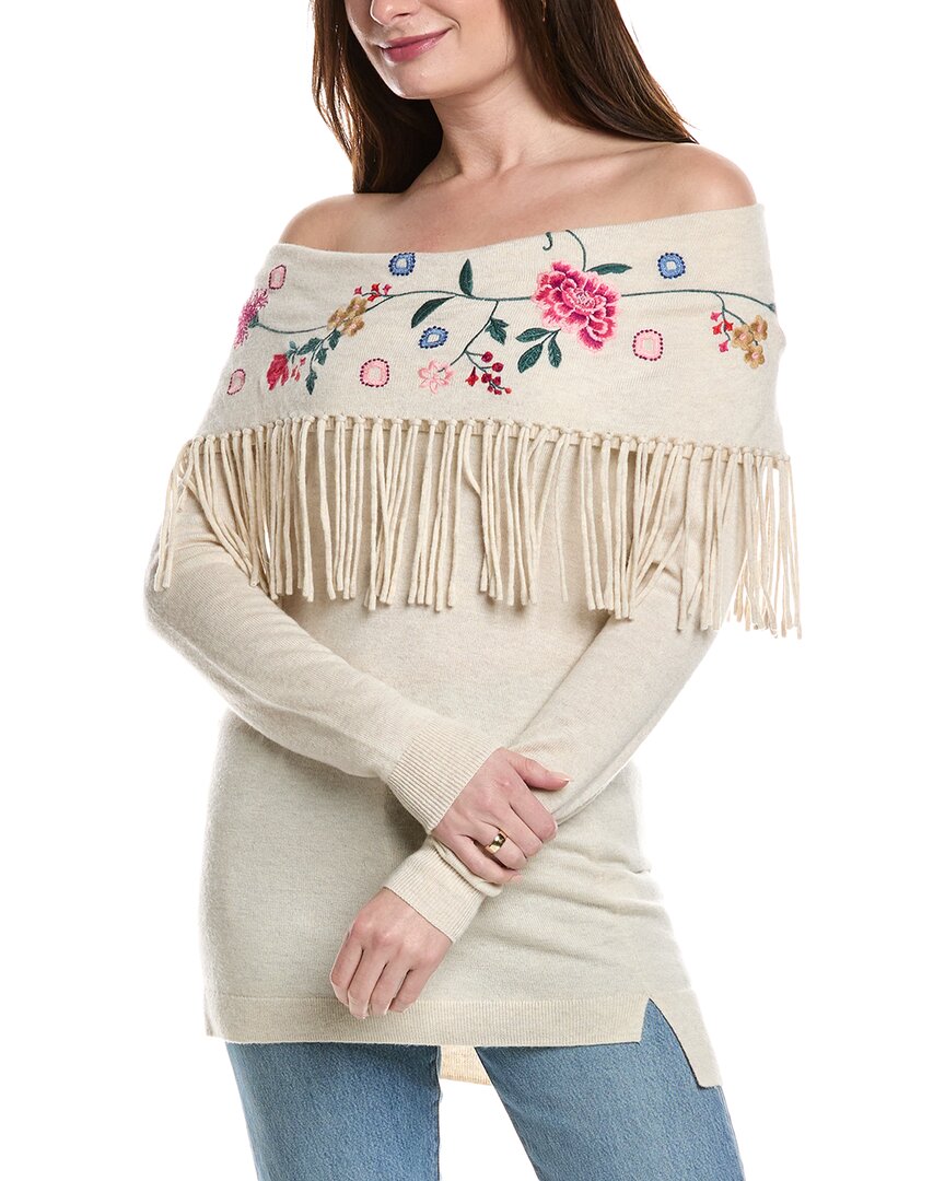 Johnny Was Nikkola Wool & Cashmere-blend Sweater In Beige
