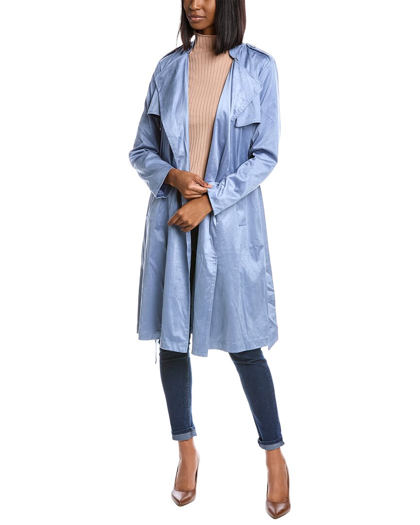 Pascale La Mode Trench Coat In Blue