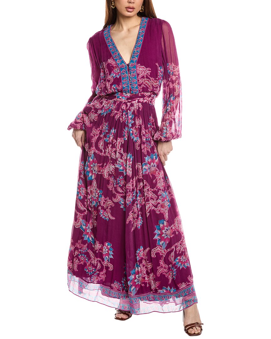 Hemant & Nandita Chiffon Maxi Dress In Purple