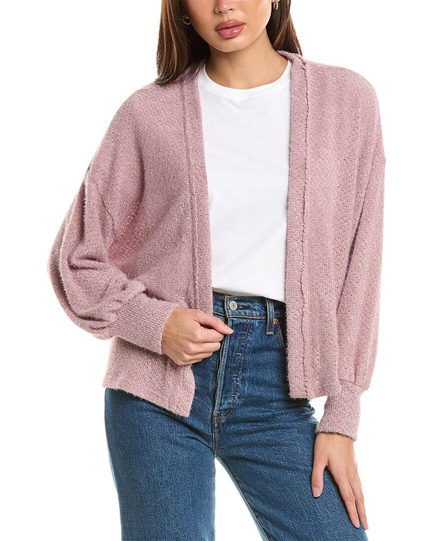 Project Social T True Gem Chenille Cardigan In Pink