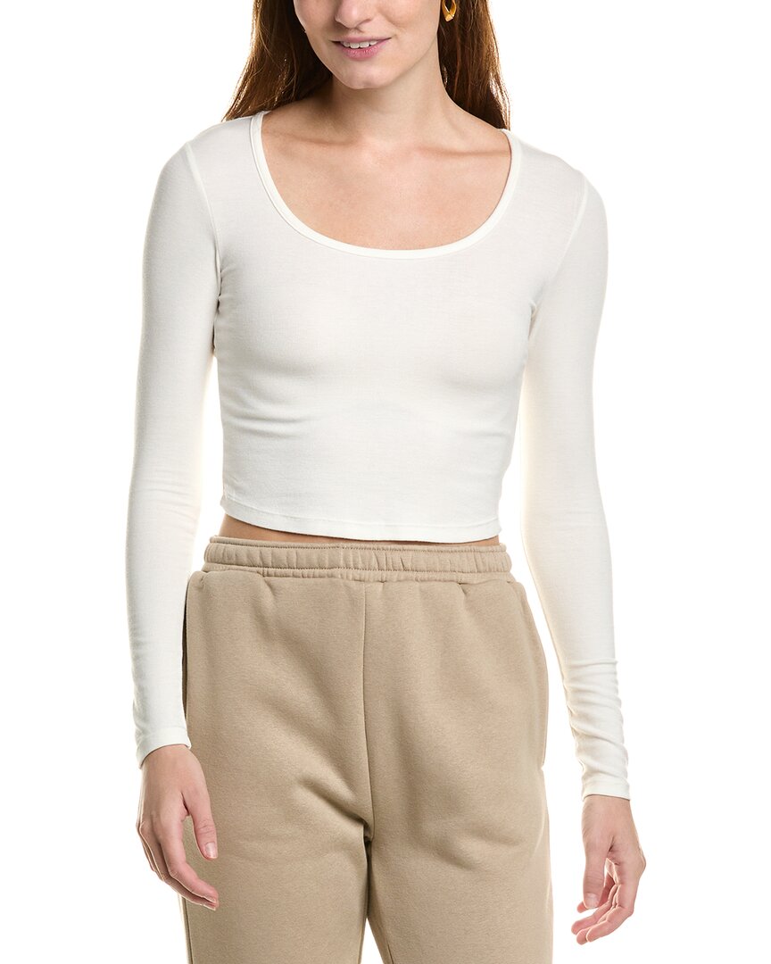 Ivl Collective Cropped Scoop Top In White