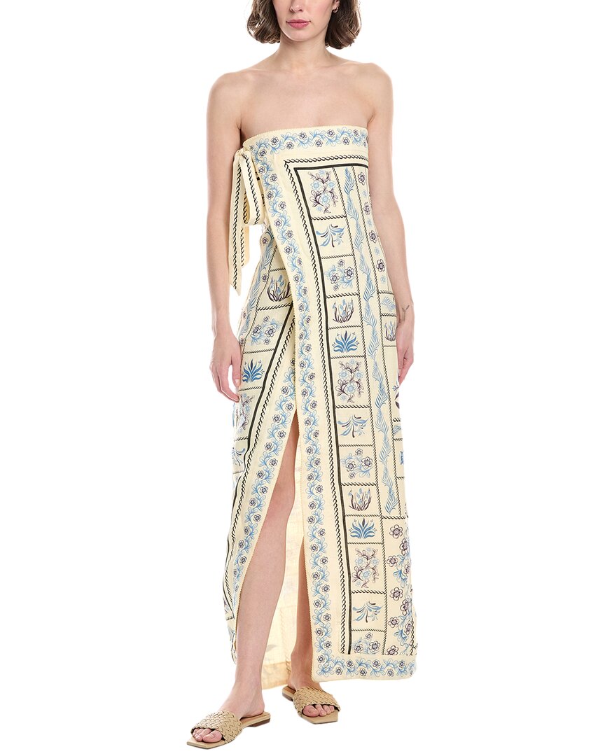 Agua By Agua Bendita Tinaja Silk-blend Caftan In Blue