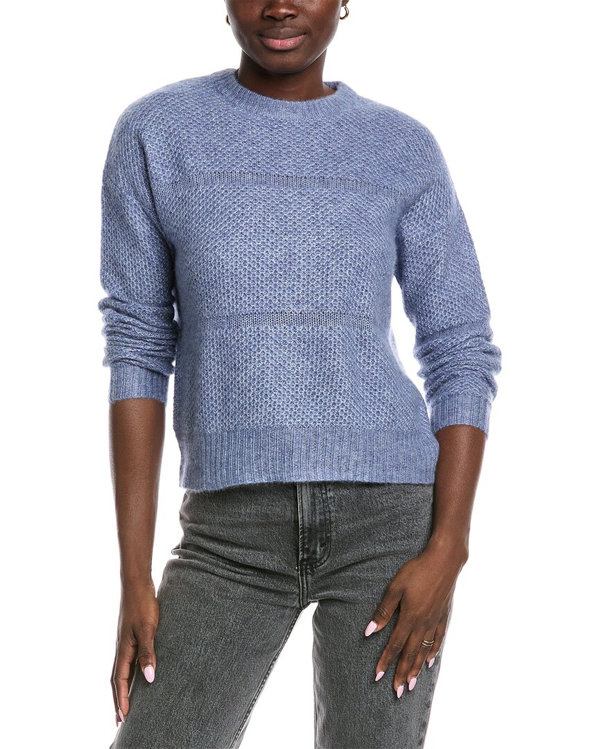 Autumn Cashmere Honeycomb Cashmere & Silk-blend Sweater In Blue