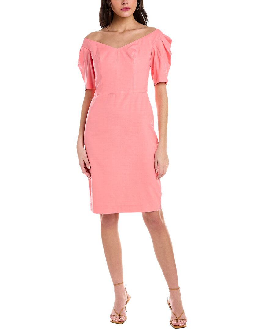 Trina Turk Witty Off The Shoulder Short Sleeve Sheath Dress In Pink