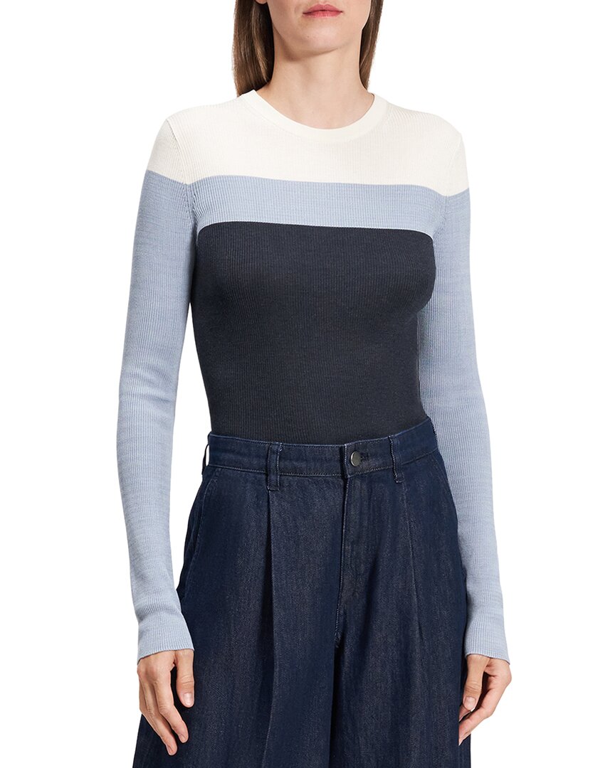 Theory Silk Mirzi Color Blocked Top