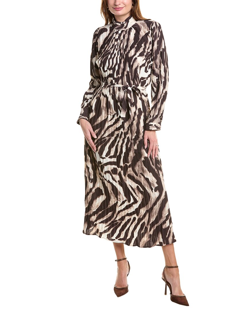 Beulah Midi Dress In Brown