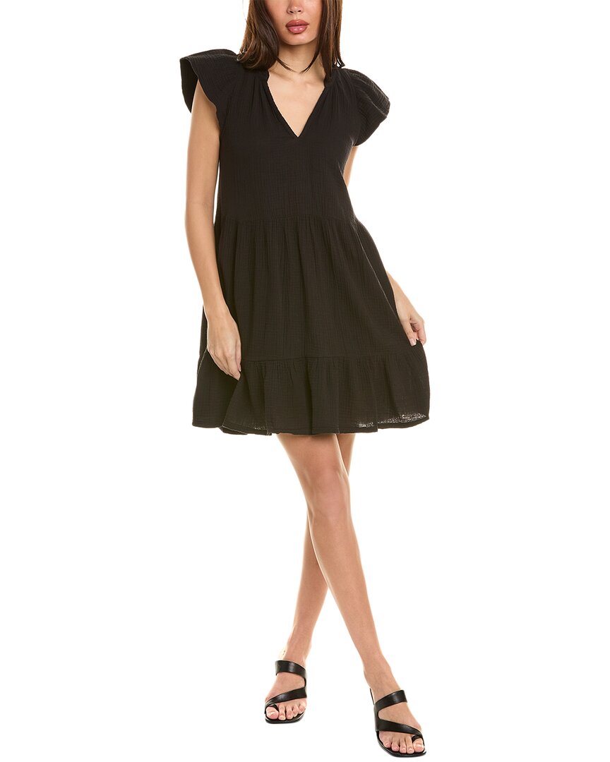 Shop Nation Ltd Padma Ruffled Mini Dress In Black