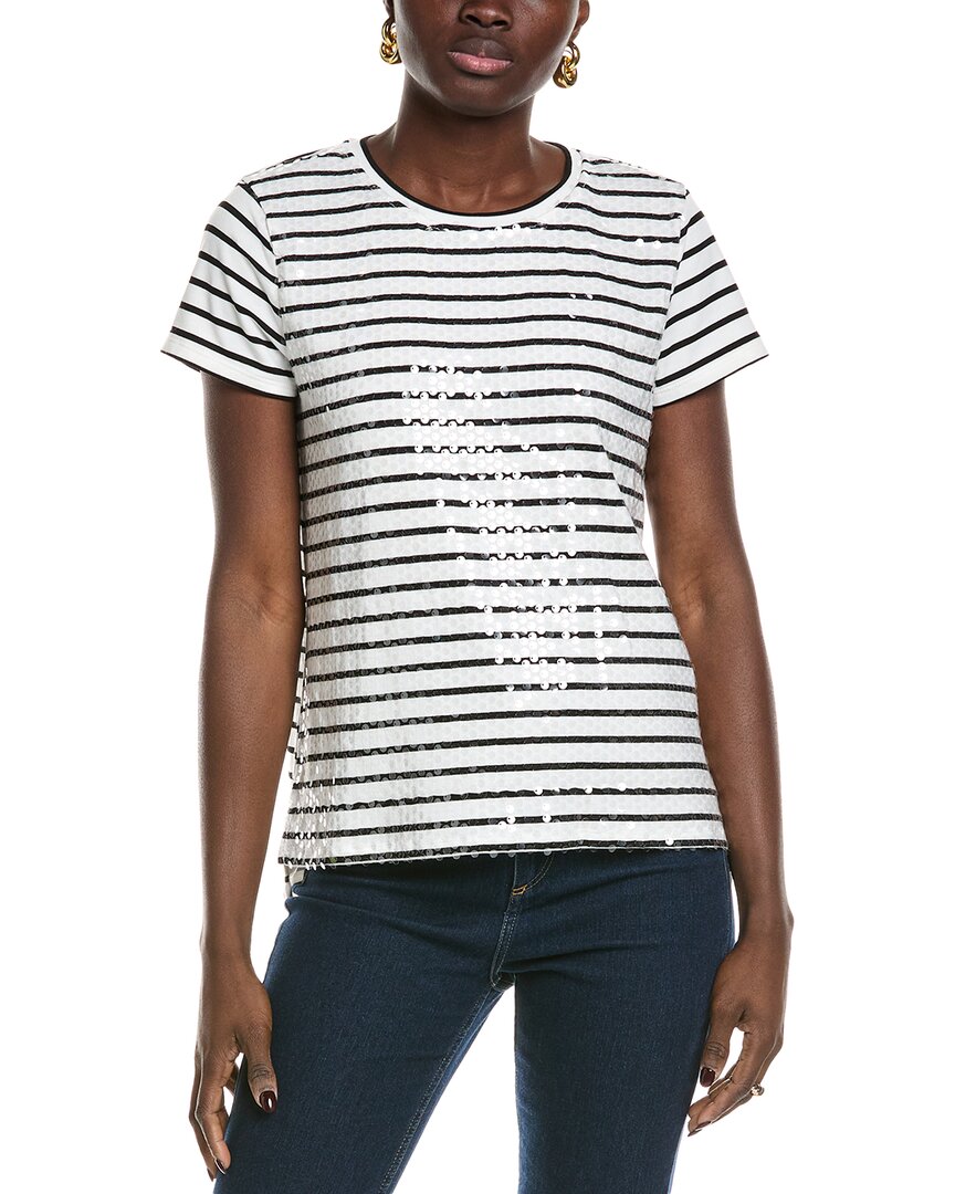 Vince Camuto Sequin T-shirt In Black