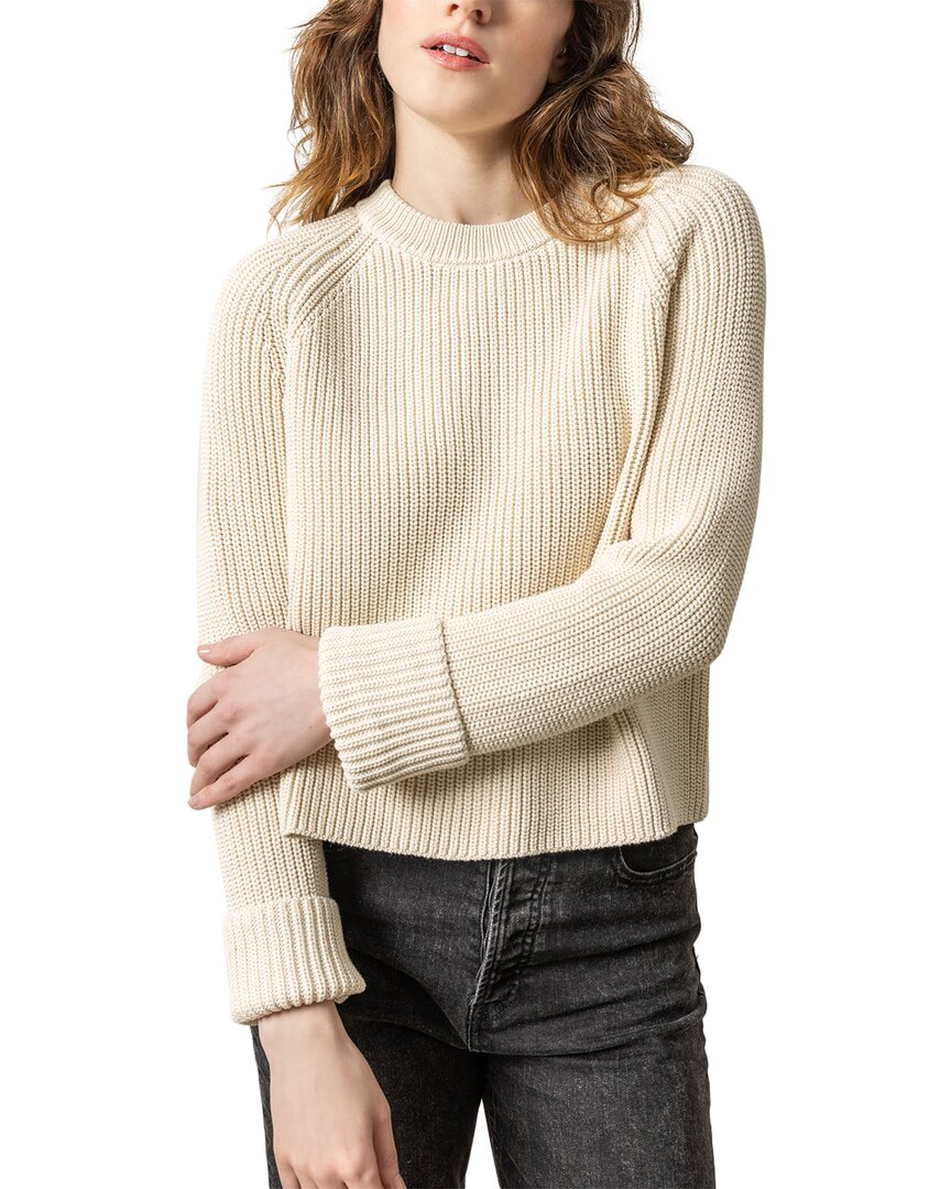 Lilla P Zip Back Sweater In Stone In Neutral