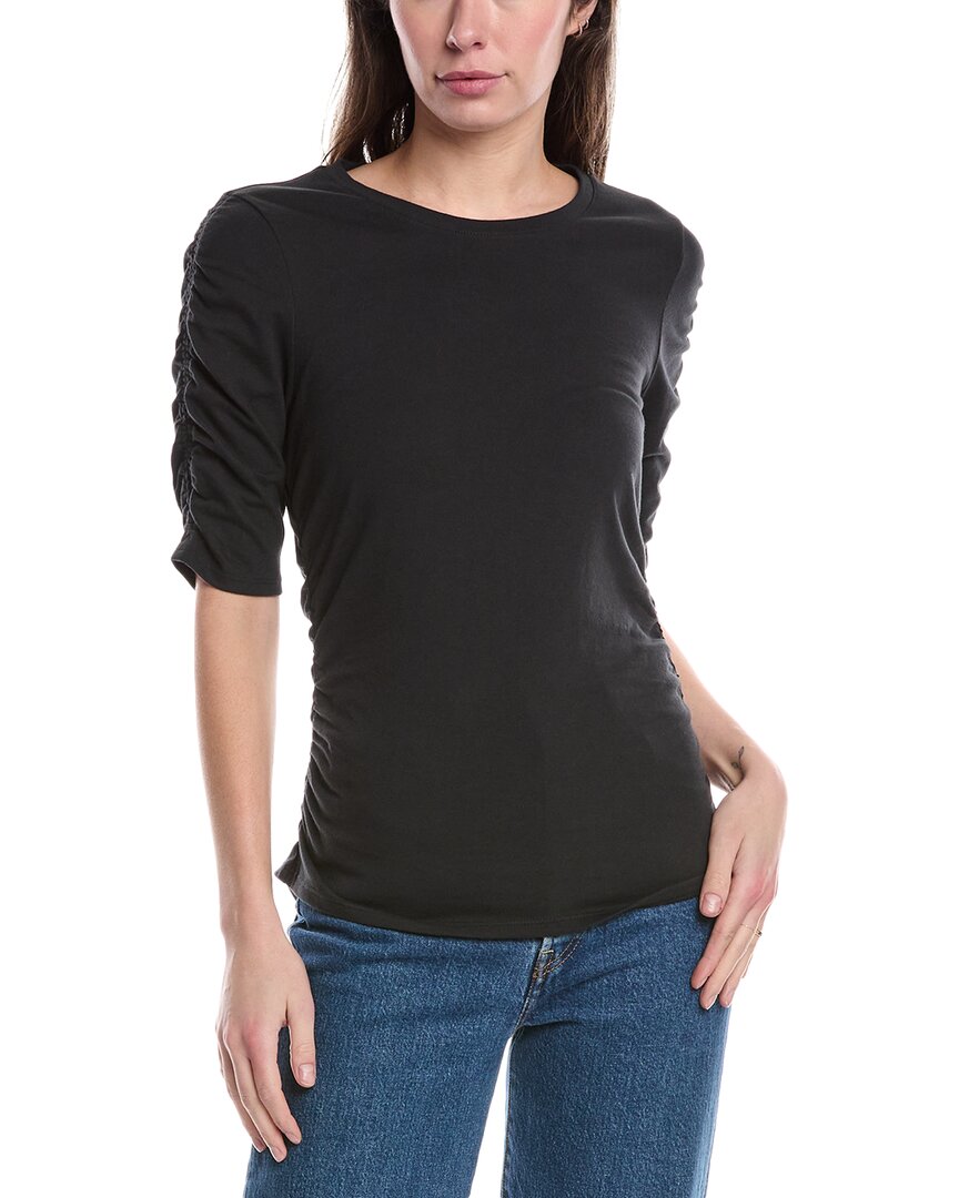 Rag & Bone Juliet Shirred T-shirt In Black