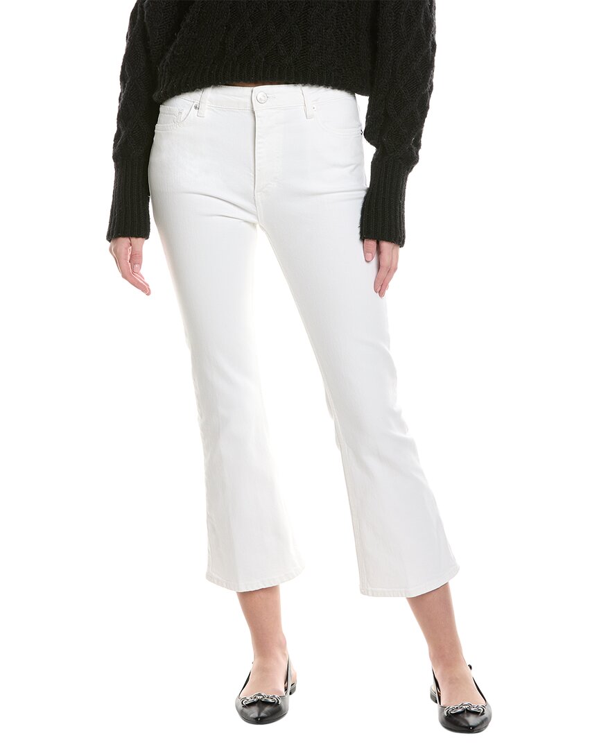 Frame Le Crop Mid Rise Cropped Bootcut Jeans In Blanc In White