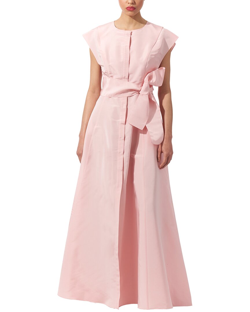 Carolina Herrera Open Silk Gown In Pink