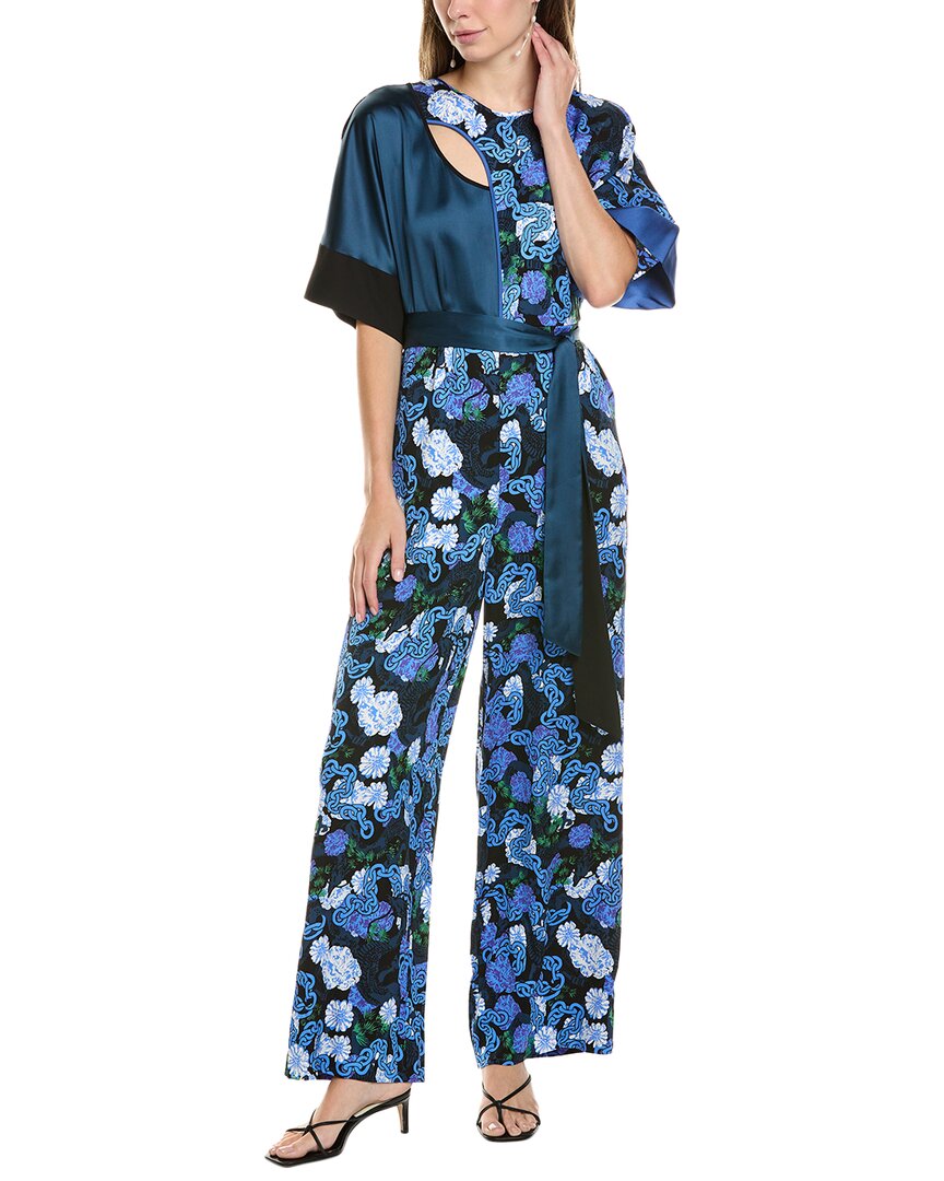 Diane Von Furstenberg Marie Rose Jumpsuit In Blue