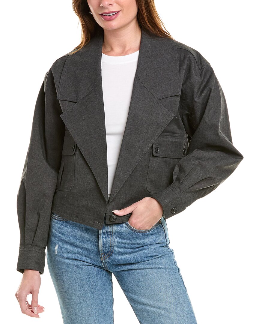 Joie Myla Cotton Blend Crop Jacket In Black