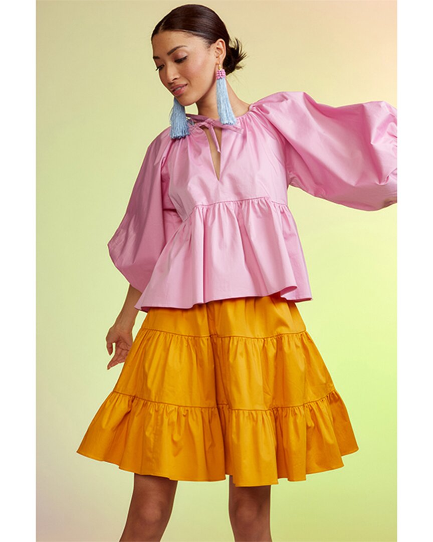 Shop Cynthia Rowley Tier Skirt In Yellow