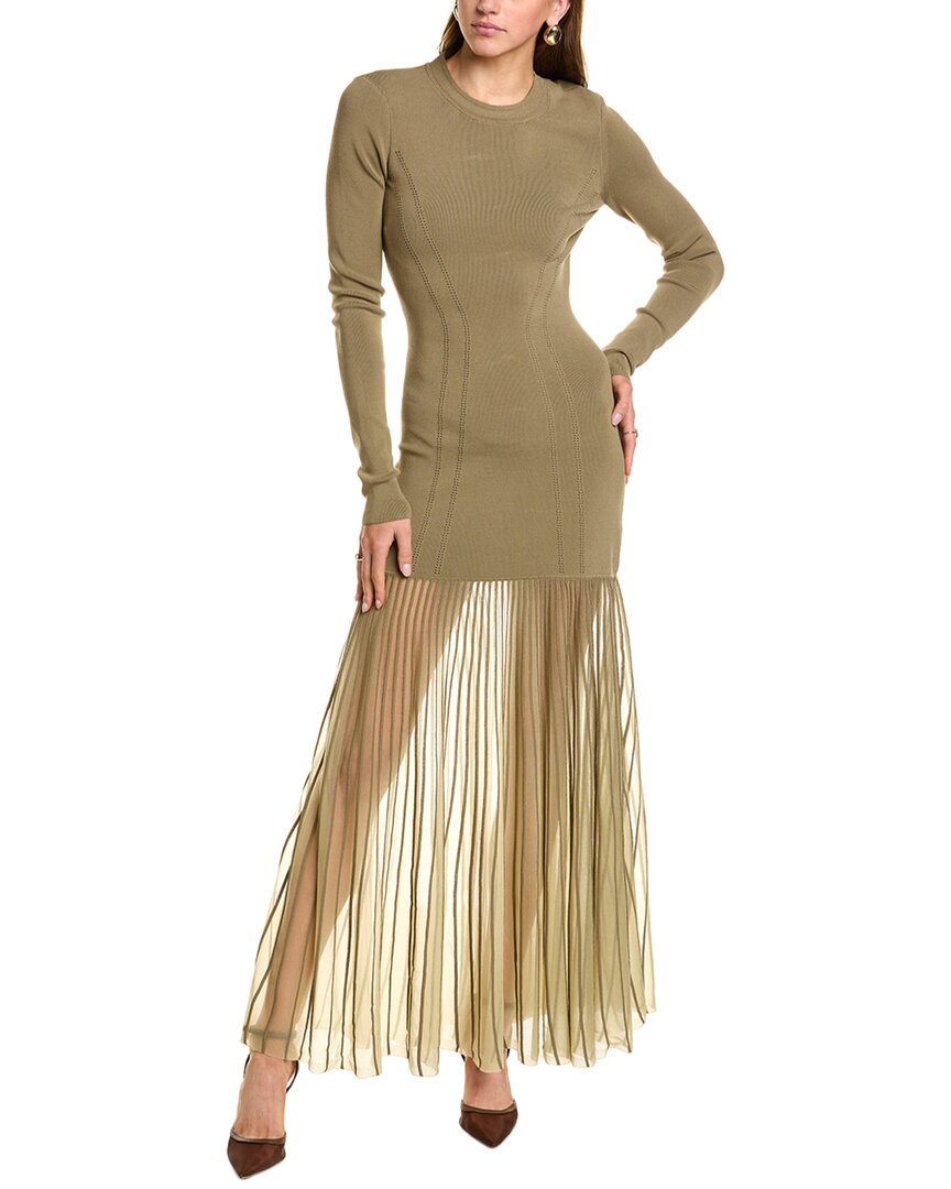 Nicholas Paz Milano Stitch Maxi Dress In Green