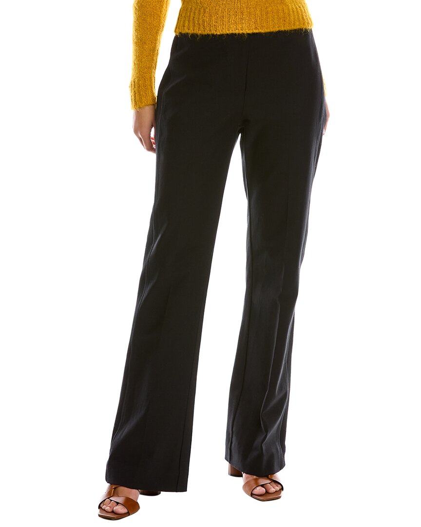 Derek Lam 10 Crosby Flare Leg Stretch Cotton Pants In Black