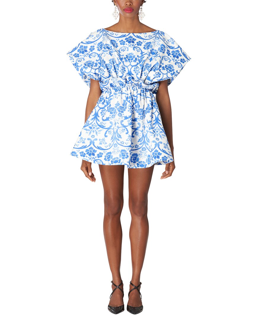 Wide Gathered Waist Mini Dress in Blue Wide Gathered Waist Mini Dress in Blue