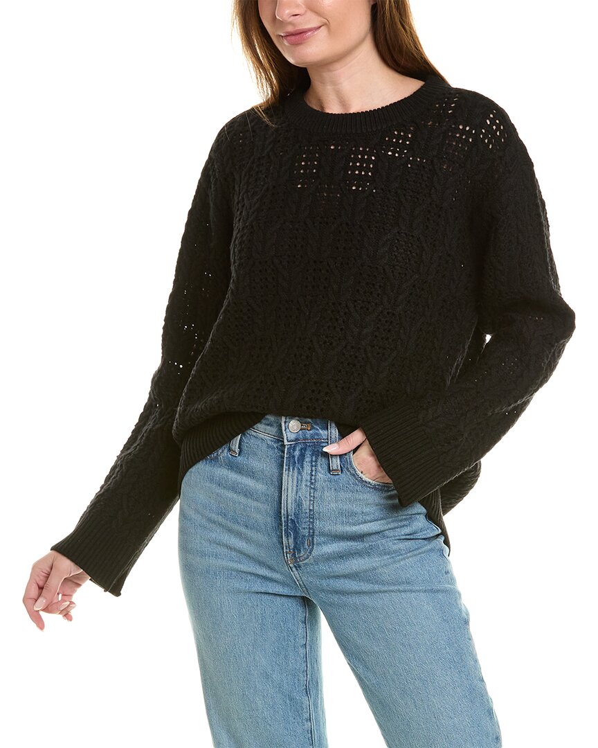 Shop Rag & Bone Divya Cable Wool Sweater In Black
