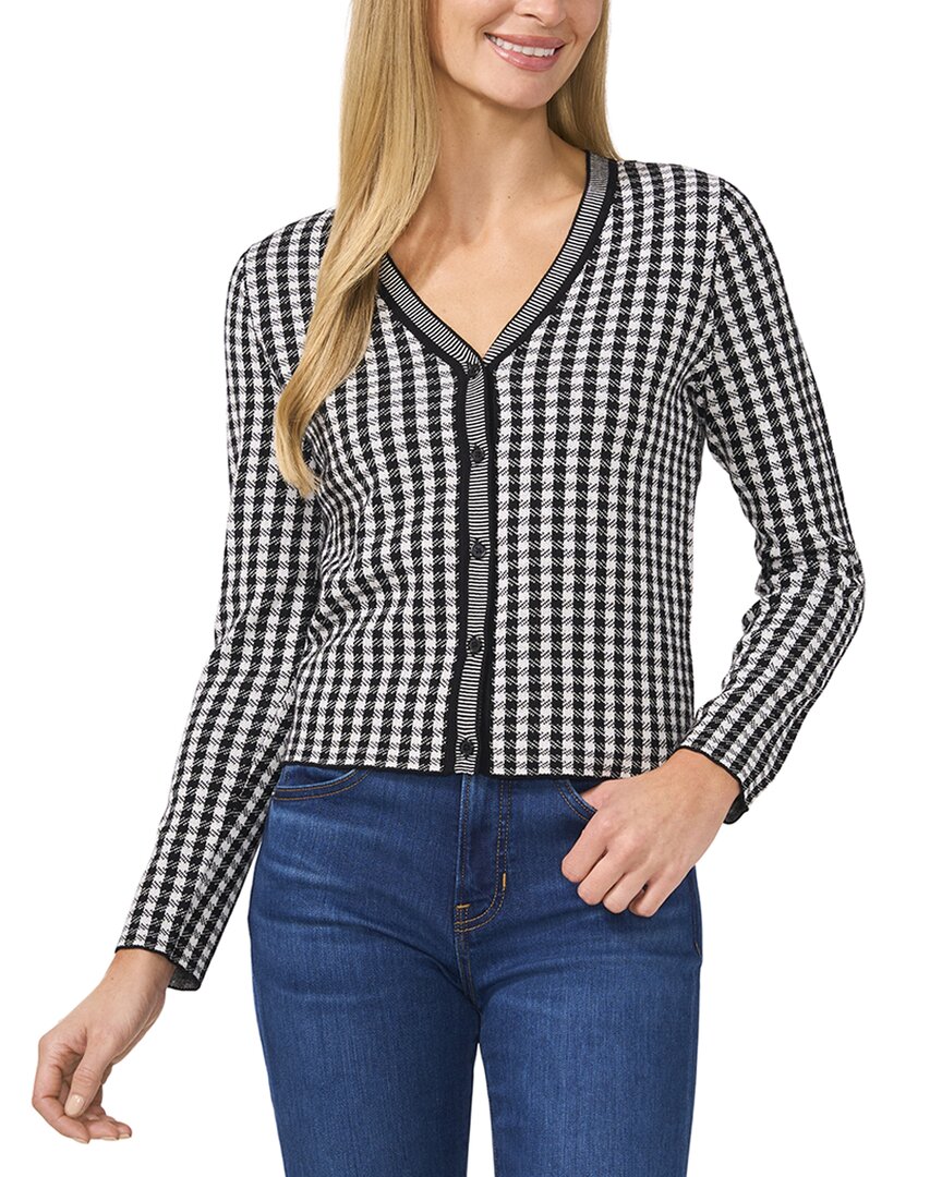 Shop Cece Gingham Print V Neck Cardigan