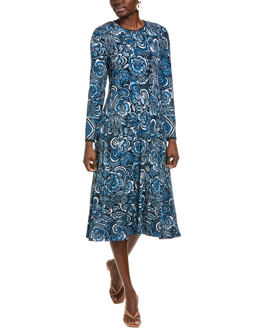 Johnny Was The Janie Favorite A-line Knit Dress In Feathery Flowery In Blue