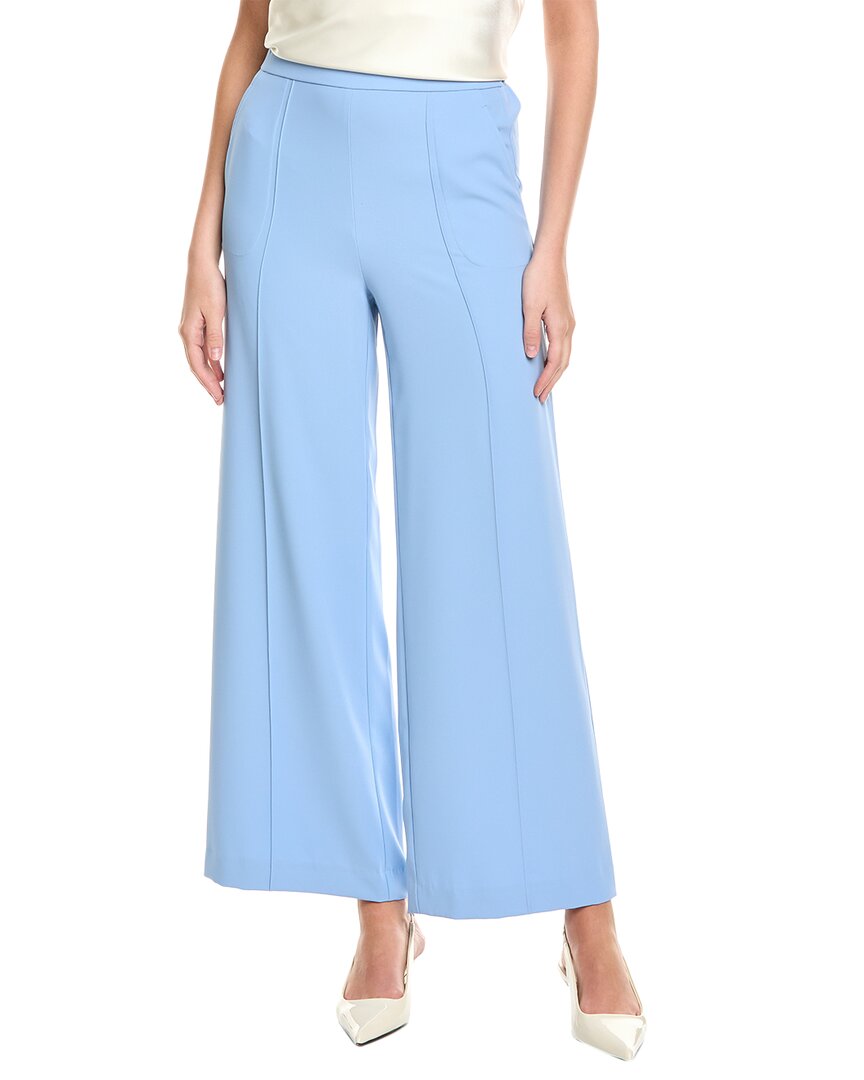 St John St. John Liquid Satin Elastic Waist Pull-on Pant In Blue