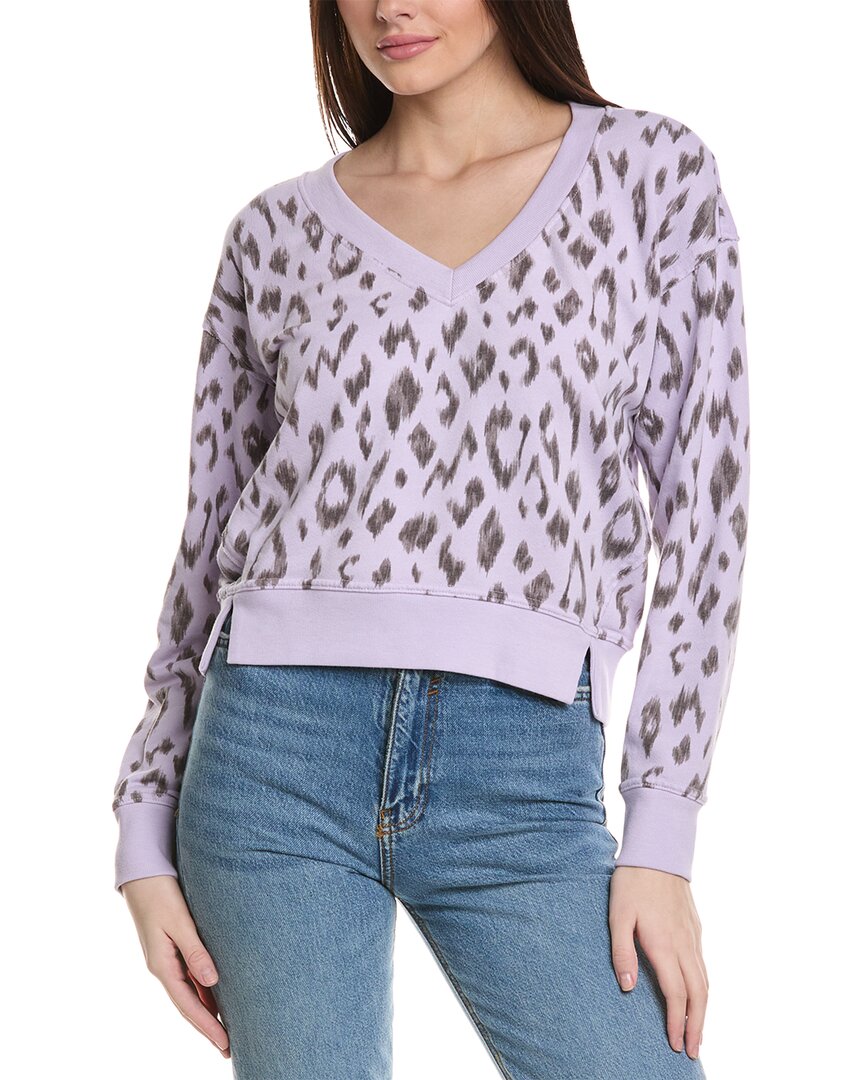 Shop Michael Stars Camila V-neck Crop Sweatshirt