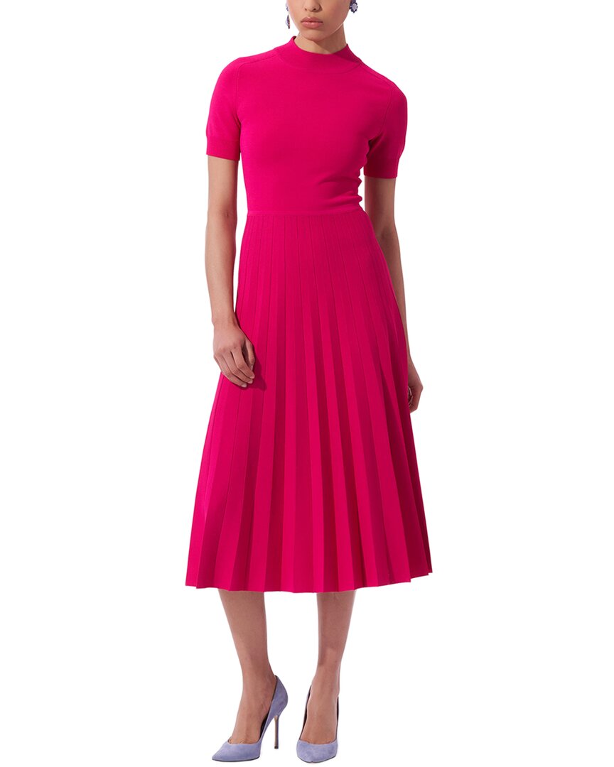 CAROLINA HERRERA CAROLINA HERRERA MOCK NECK PLEATED KNIT DRESS