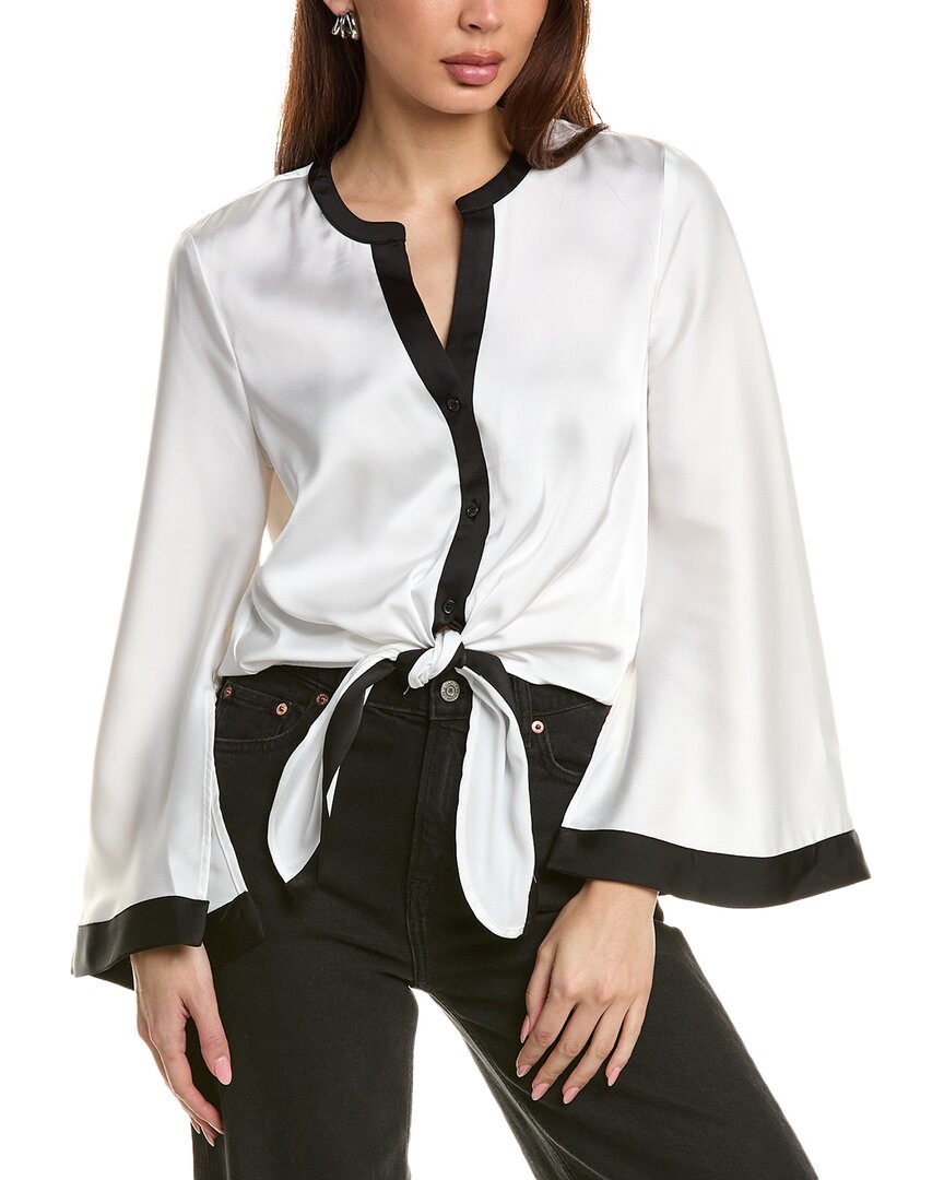 Vince Camuto Women's Tie-front Button-front Top In White