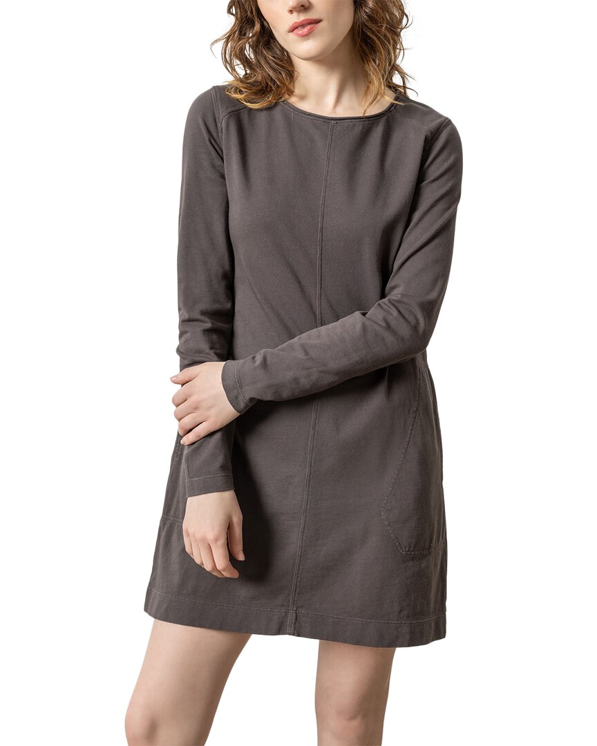 Lilla P Front Seam Crew Dress In Iron In Grey