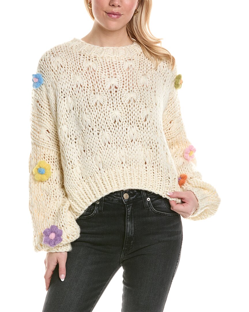 Shop Beulah Flower Linen-blend Sweater