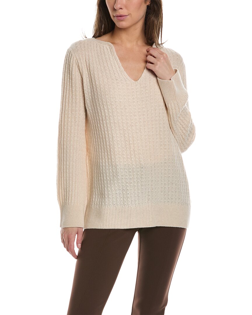 Shop Lafayette 148 New York Textured Stitch Cashmere Sweater In Tan