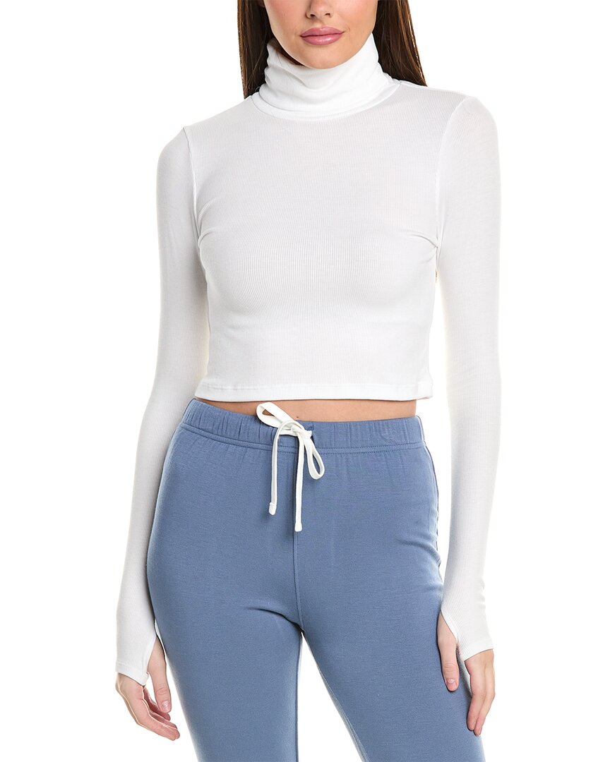 SPLITS59 SPLITS59 JACKSON RIB CROPPED TURTLENECK TOP