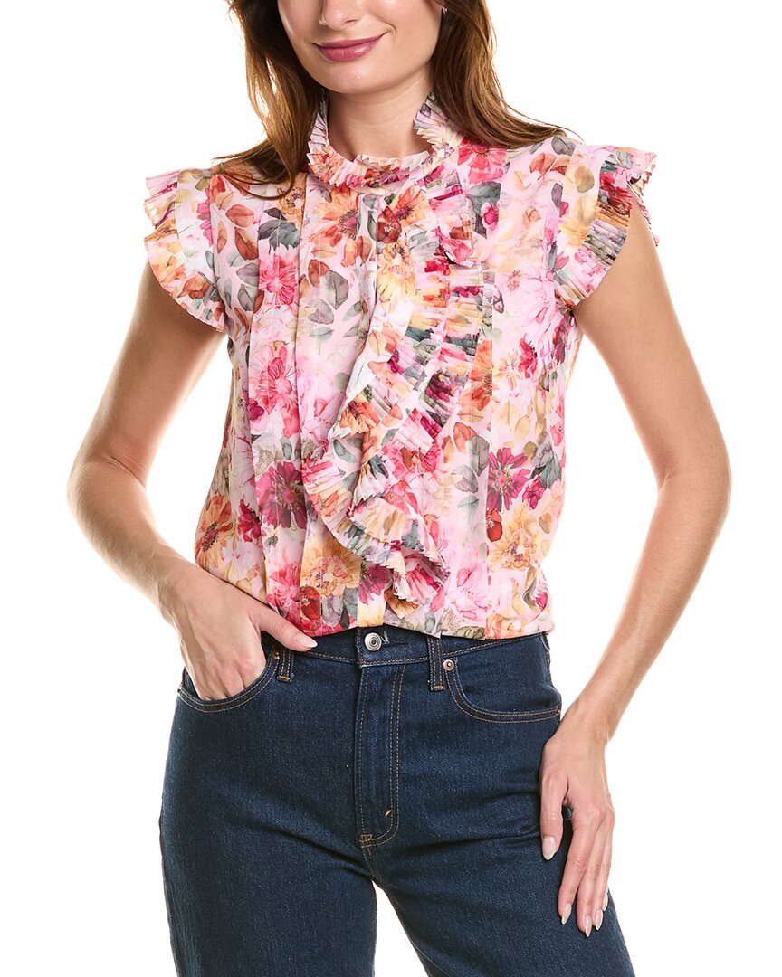 Elie Tahari Pleated Shirt In Pink