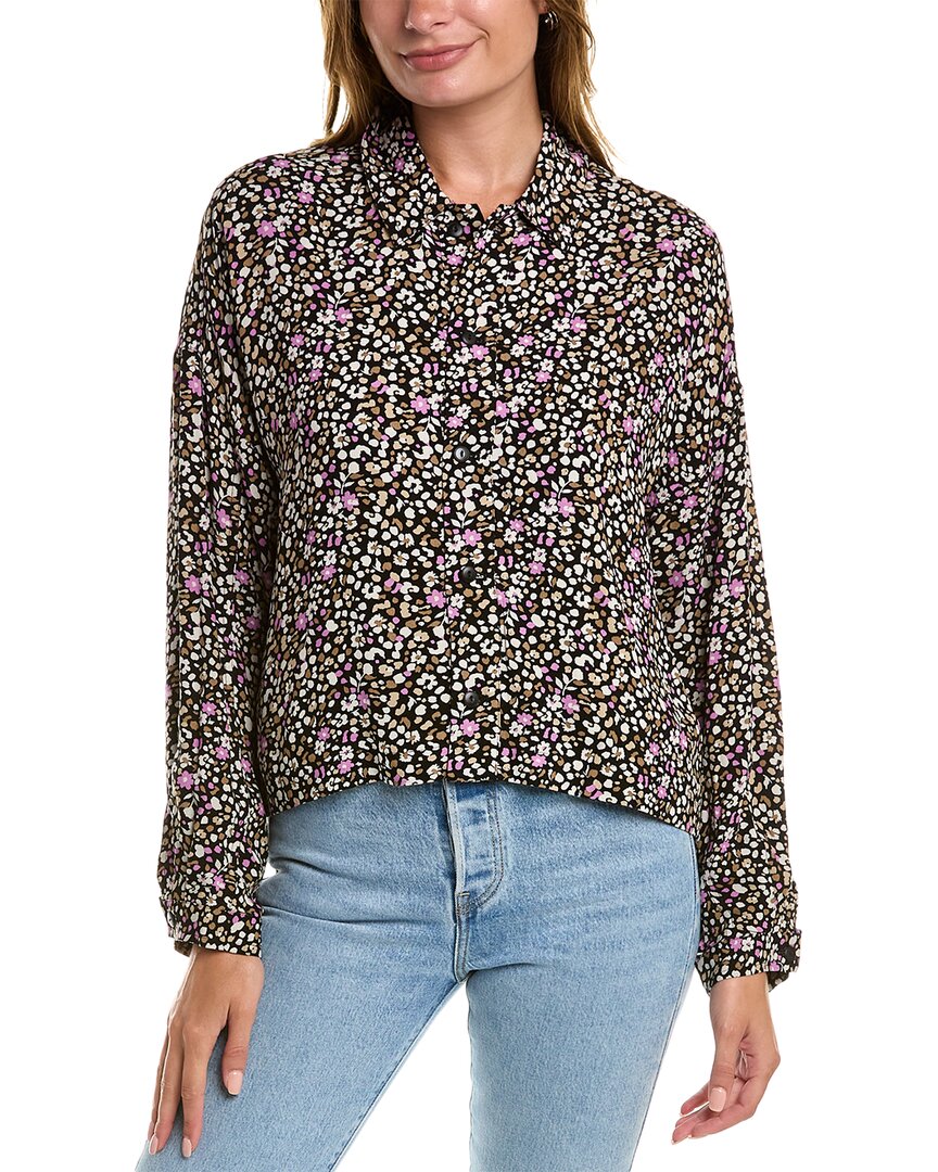 Shop Saltwater Luxe Cropped Shirt Jacket In Black