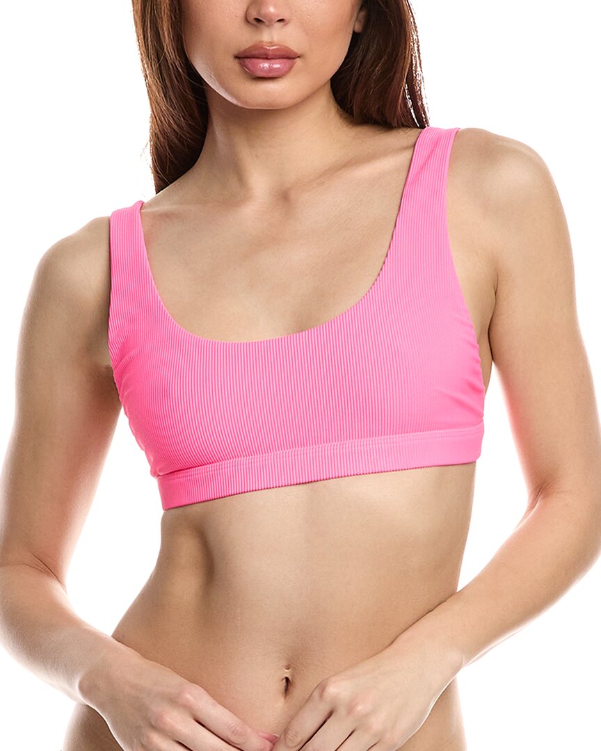Beach Riot Peyton Bikini Top In Pink