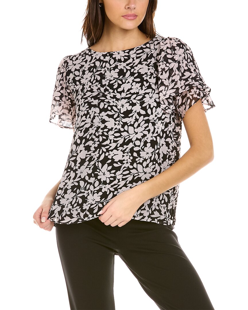 Vince Camuto Tulip Sleeve Top In Black | ModeSens