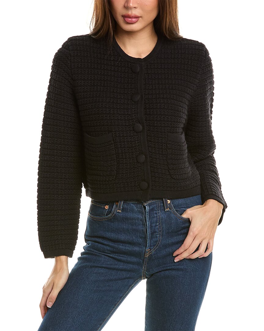 Hannah Rose Chunky Textured Button Cashmere-blend Cardigan
